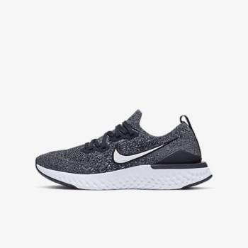 Nike Epic React Flyknit 2 - Nagyobb Gyerek Futócipő - Fekete/Fehér/Fehér